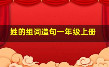 姓的组词造句一年级上册