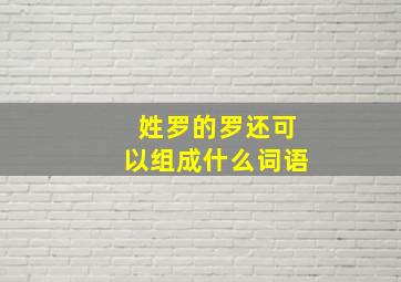 姓罗的罗还可以组成什么词语