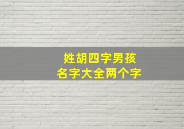 姓胡四字男孩名字大全两个字