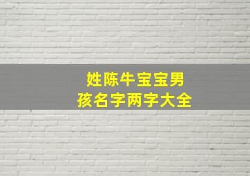 姓陈牛宝宝男孩名字两字大全