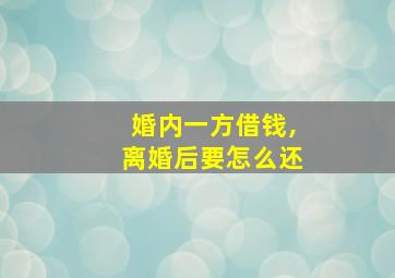 婚内一方借钱,离婚后要怎么还