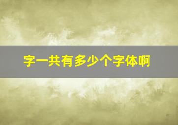 字一共有多少个字体啊