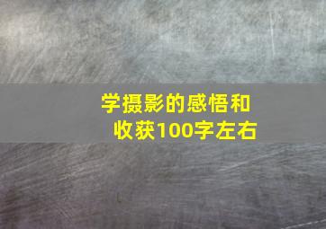 学摄影的感悟和收获100字左右