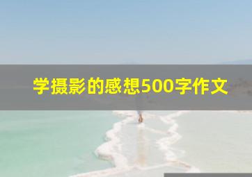 学摄影的感想500字作文