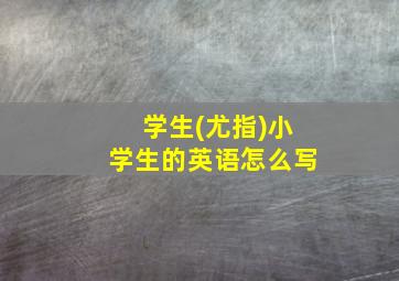 学生(尤指)小学生的英语怎么写