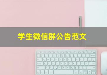 学生微信群公告范文