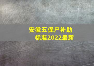 安徽五保户补助标准2022最新