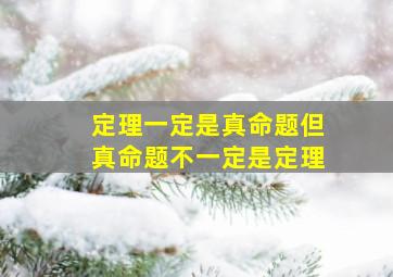 定理一定是真命题但真命题不一定是定理