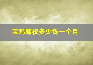 宝鸡驾校多少钱一个月