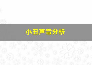 小丑声音分析