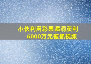 小伙利用彩票漏洞获利6000万元被抓视频