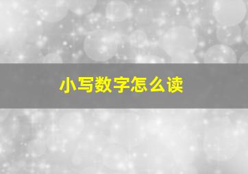 小写数字怎么读