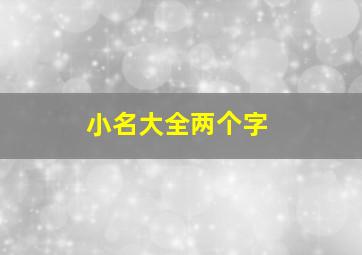 小名大全两个字