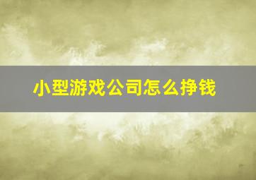 小型游戏公司怎么挣钱