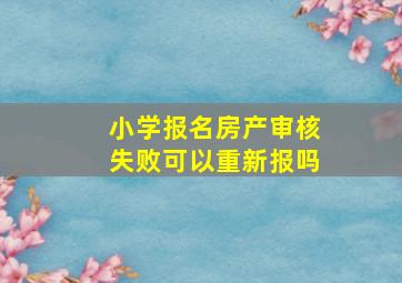 小学报名房产审核失败可以重新报吗