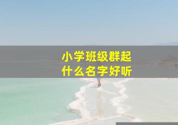 小学班级群起什么名字好听