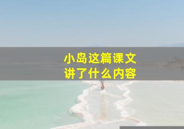 小岛这篇课文讲了什么内容