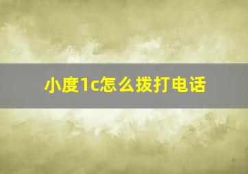 小度1c怎么拨打电话