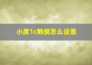 小度1c触摸怎么设置