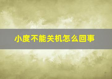 小度不能关机怎么回事