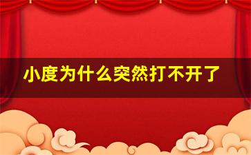 小度为什么突然打不开了