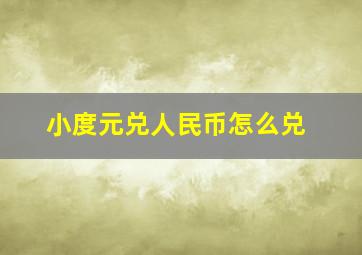 小度元兑人民币怎么兑