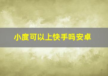 小度可以上快手吗安卓