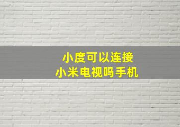 小度可以连接小米电视吗手机