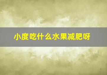 小度吃什么水果减肥呀