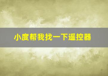 小度帮我找一下遥控器