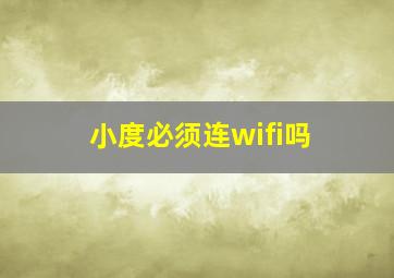 小度必须连wifi吗