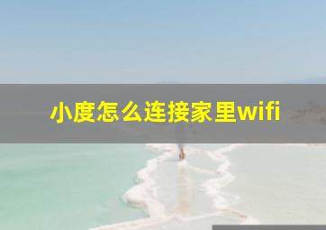 小度怎么连接家里wifi