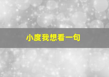 小度我想看一句