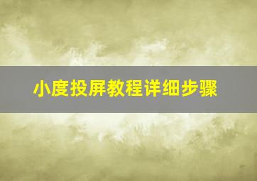 小度投屏教程详细步骤