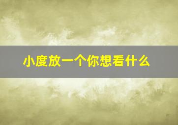 小度放一个你想看什么