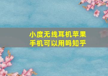 小度无线耳机苹果手机可以用吗知乎