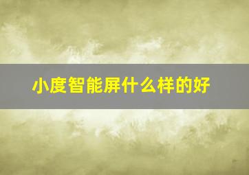 小度智能屏什么样的好