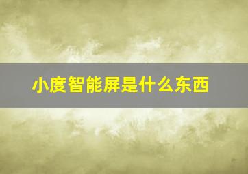 小度智能屏是什么东西