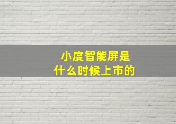 小度智能屏是什么时候上市的