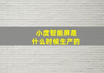 小度智能屏是什么时候生产的