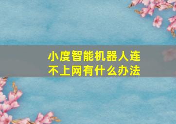 小度智能机器人连不上网有什么办法