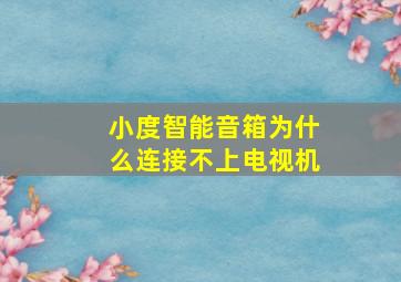 小度智能音箱为什么连接不上电视机