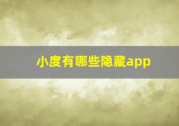 小度有哪些隐藏app