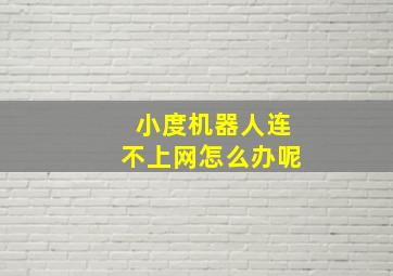 小度机器人连不上网怎么办呢