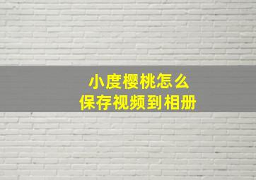 小度樱桃怎么保存视频到相册