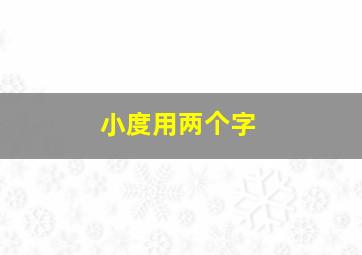 小度用两个字