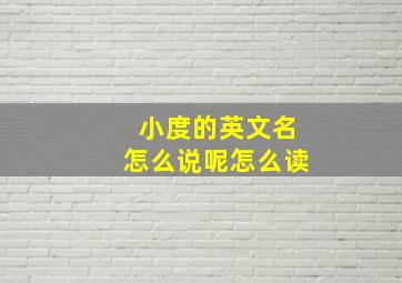 小度的英文名怎么说呢怎么读