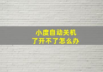 小度自动关机了开不了怎么办