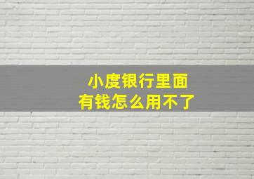 小度银行里面有钱怎么用不了