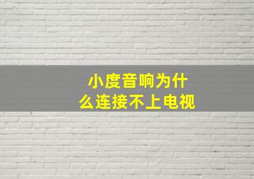 小度音响为什么连接不上电视